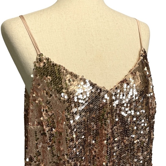 Anthropology Sunday in Brooklyn Rose Gold Sequin Camisole. Size M #1641 NWT - Picture 2 of 5